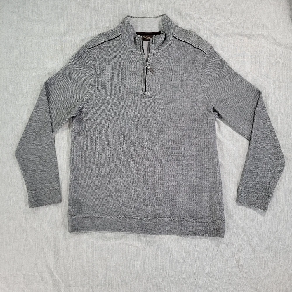 Tasso Elba SPA Mens LG Gray Pullover 100% Cotton EUC Golf Basic Preppy Timeless
